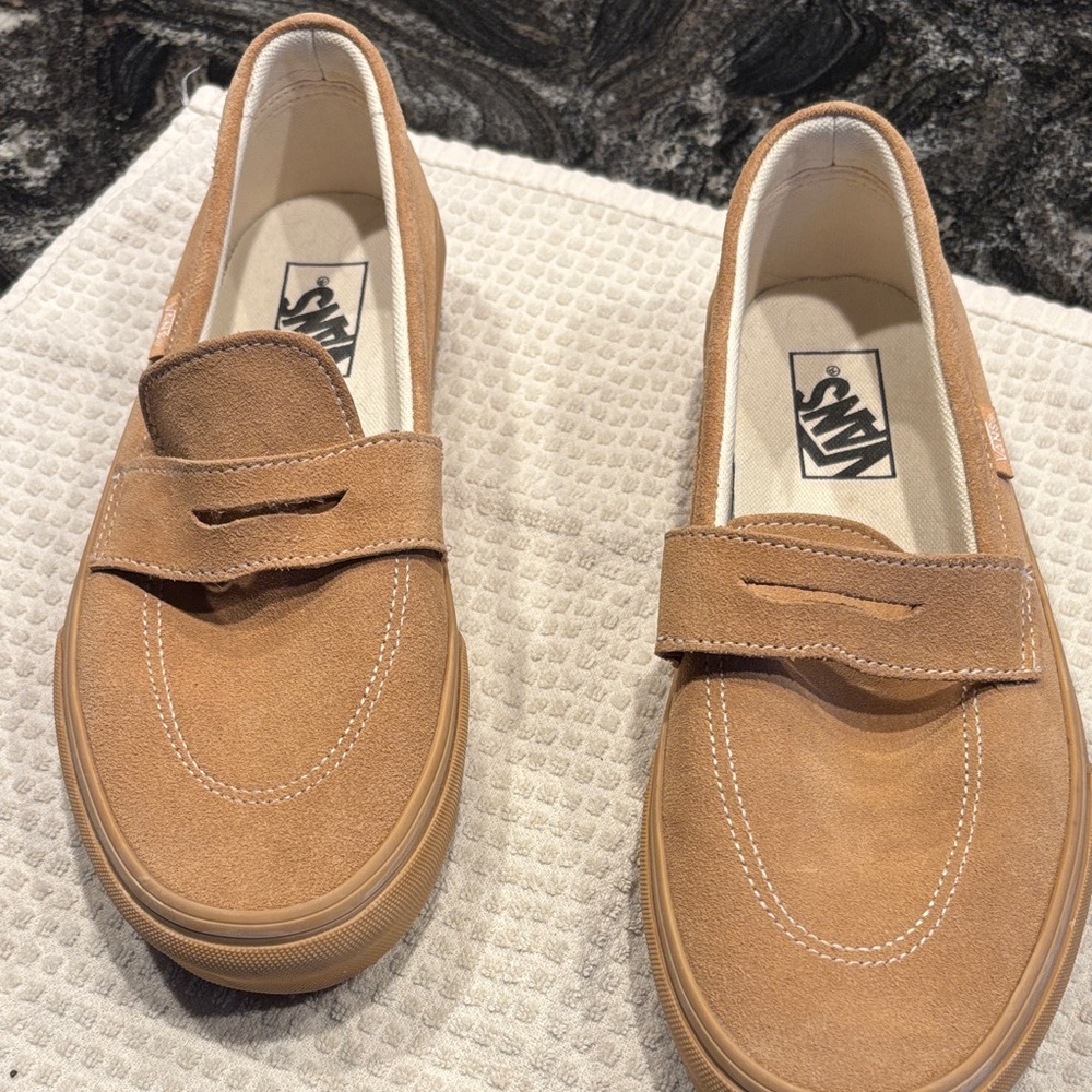 Vans Tan Suede Slip-On Loafers